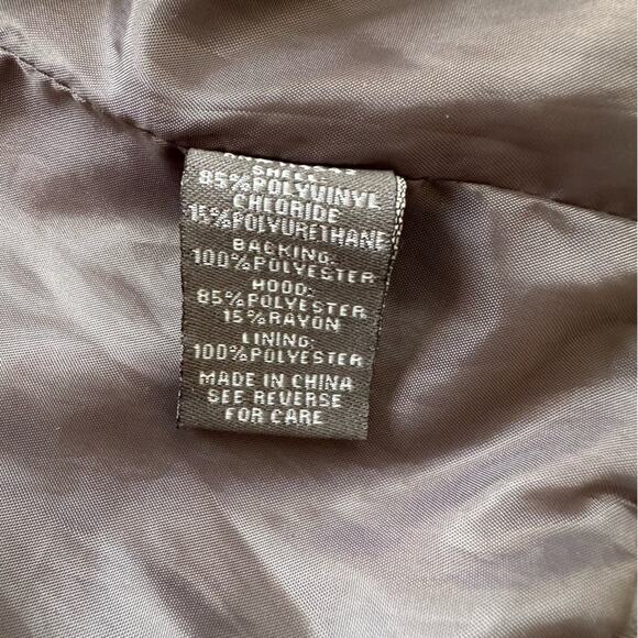 Jou Jou Gray Faux Leather Detachable Hood Fitted Pockets Moto Jacket Coat Medium - Picture 12 of 14